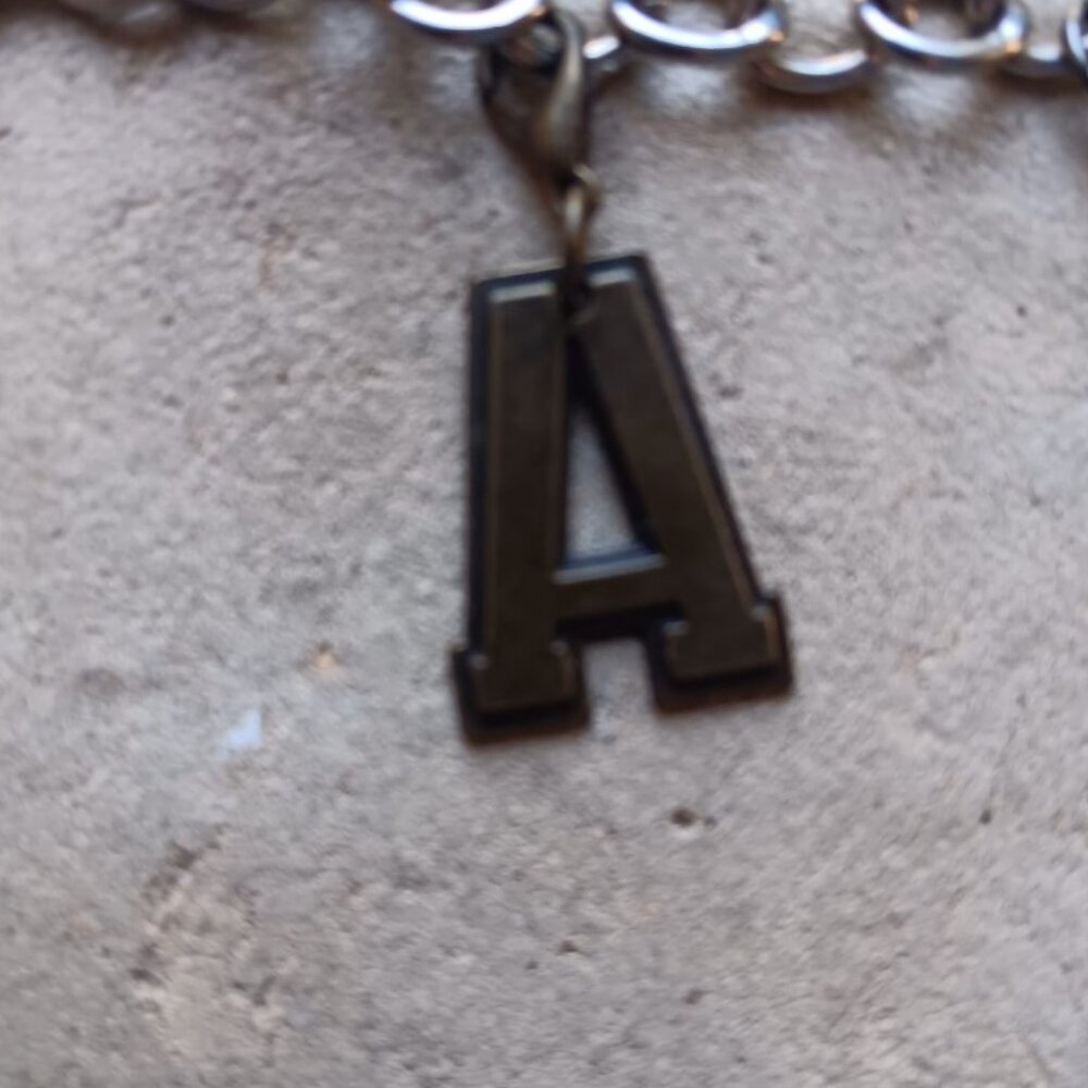 Metal Antique Brass Color Bracelet Charm Letter A
